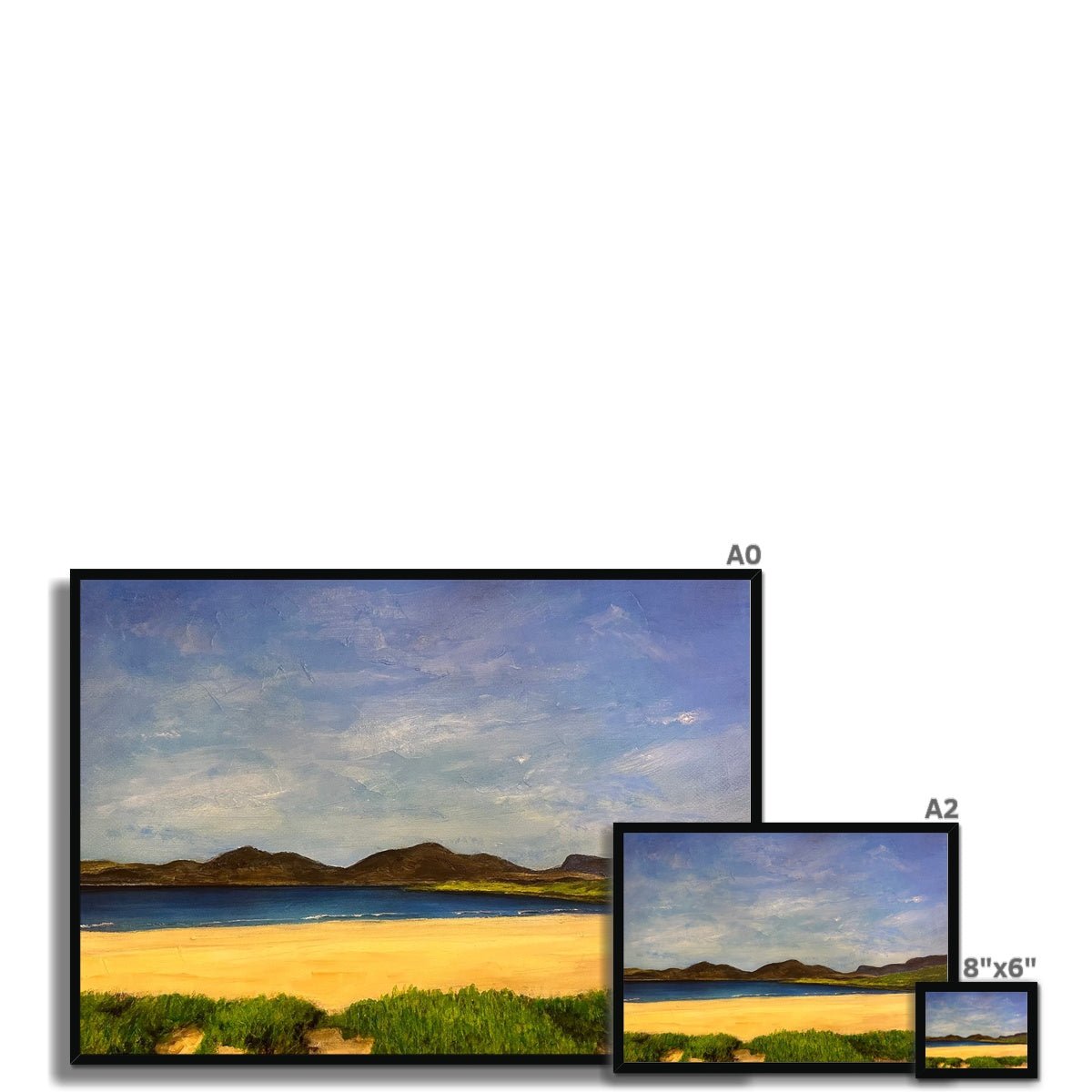 Luskentyre Beach Harris Painting | Framed Prints From Scotland-Framed Prints-Hebridean Islands Art Gallery-Paintings, Prints, Homeware, Art Gifts From Scotland By Scottish Artist Kevin Hunter
