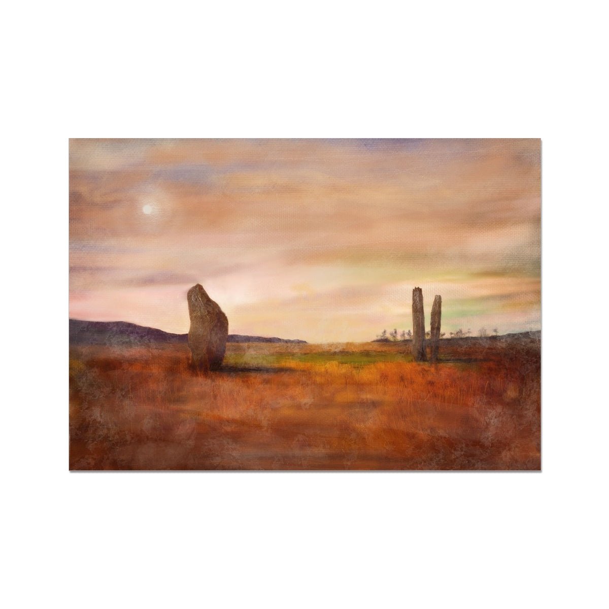 Machrie Moor Moonlight Painting | Fine Art Prints From Scotland-Unframed Prints-Arran Art Gallery-A2 Landscape-Paintings, Prints, Homeware, Art Gifts From Scotland By Scottish Artist Kevin Hunter