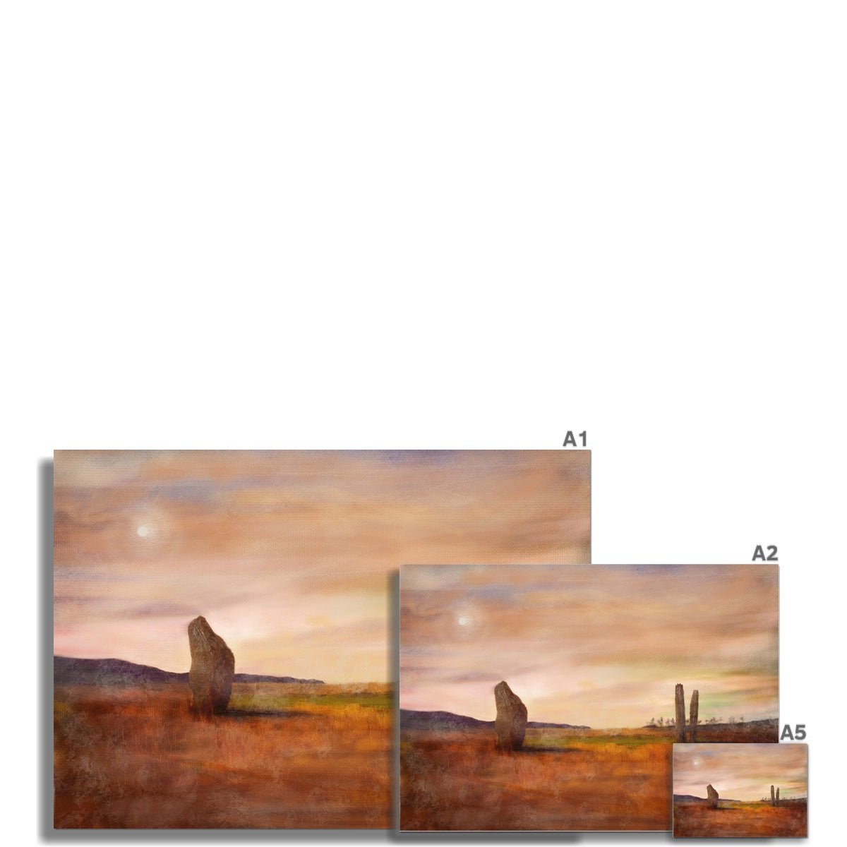 Machrie Moor Moonlight Painting | Fine Art Prints From Scotland-Unframed Prints-Arran Art Gallery-Paintings, Prints, Homeware, Art Gifts From Scotland By Scottish Artist Kevin Hunter