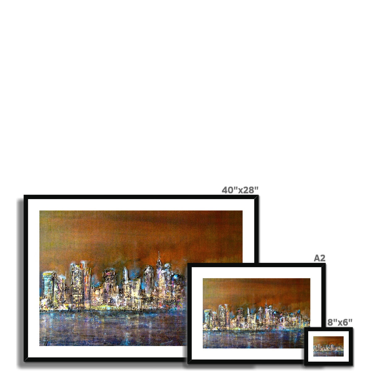 Manhattan Nights Painting | Framed &amp; Mounted Prints From Scotland