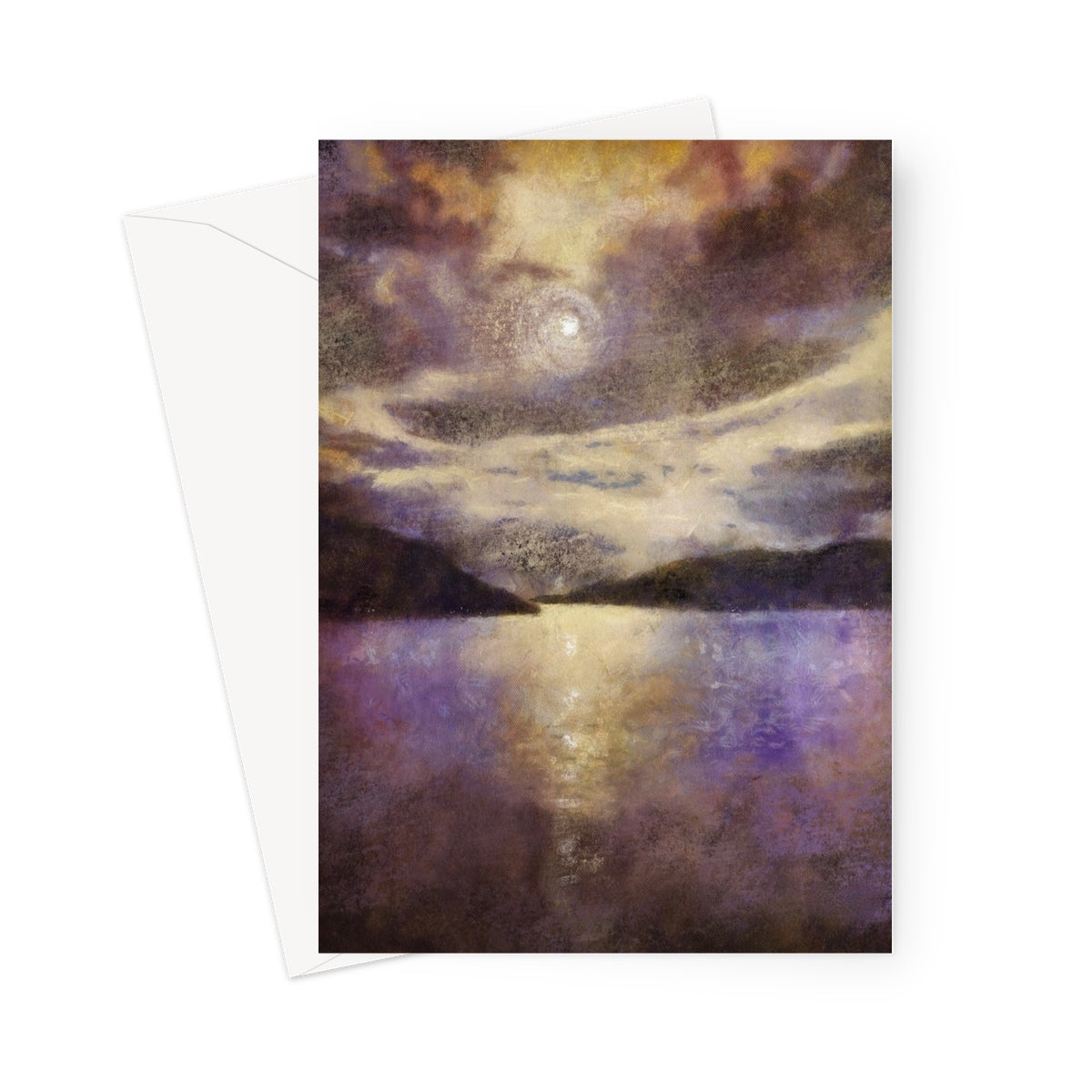 Moonlight Meets Lewis & Harris Scottish Art Gifts Greeting Card