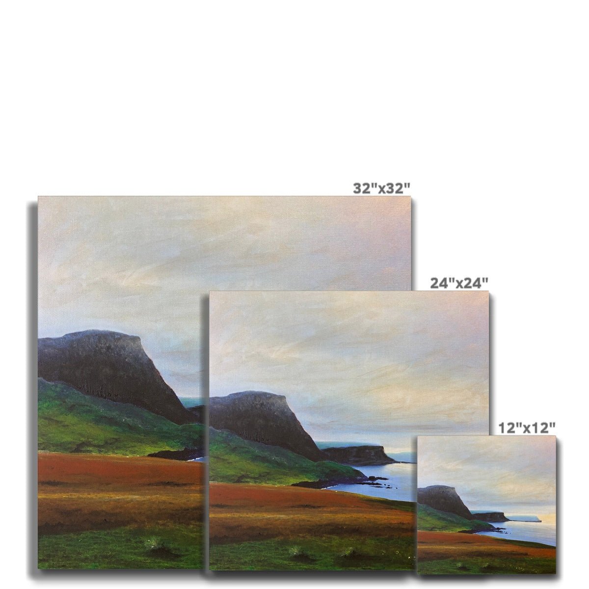 Neist Point Cliffs Skye Painting | Canvas From Scotland-Contemporary Stretched Canvas Prints-Skye Art Gallery-Paintings, Prints, Homeware, Art Gifts From Scotland By Scottish Artist Kevin Hunter