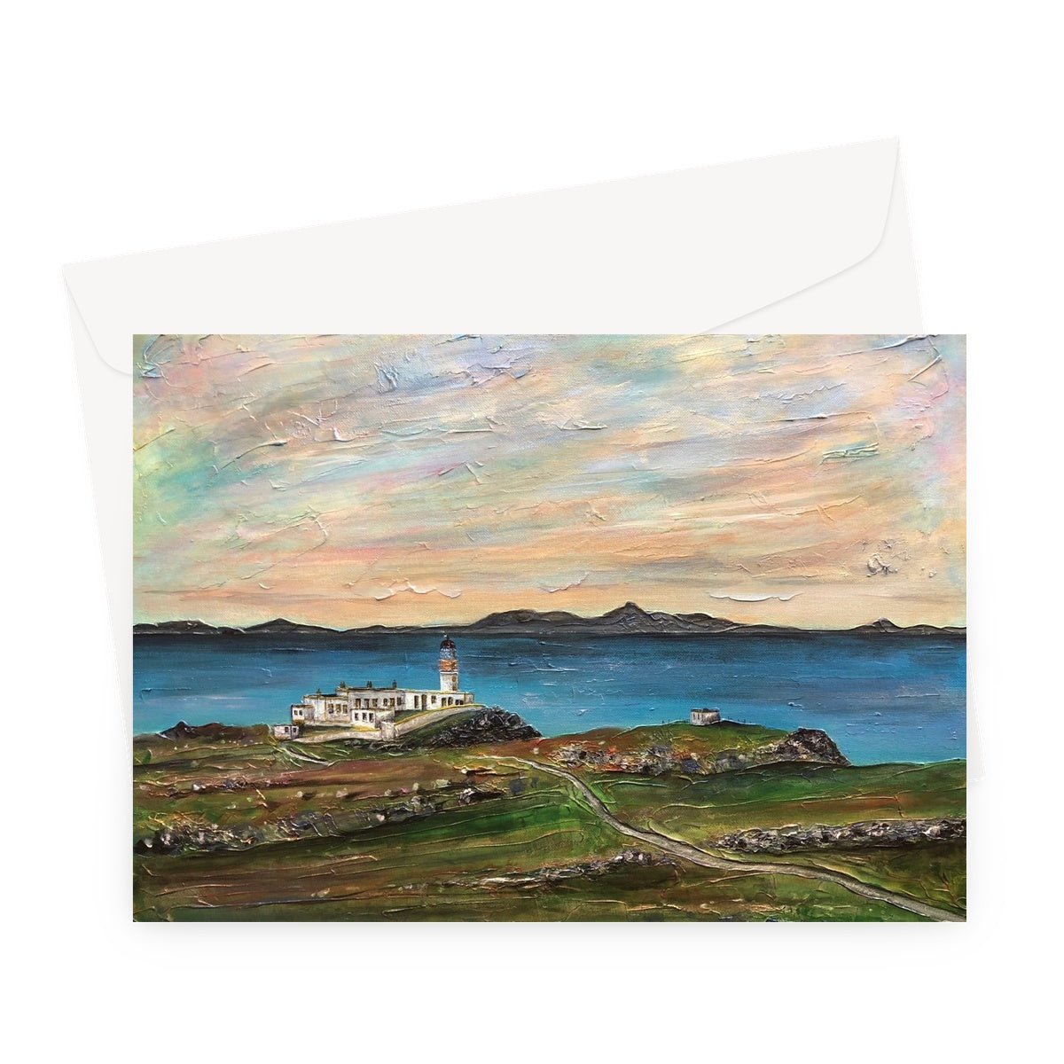 Neist Point Skye Art Gifts Greeting Card-Greetings Cards-Skye Art Gallery-A5 Landscape-10 Cards-Paintings, Prints, Homeware, Art Gifts From Scotland By Scottish Artist Kevin Hunter