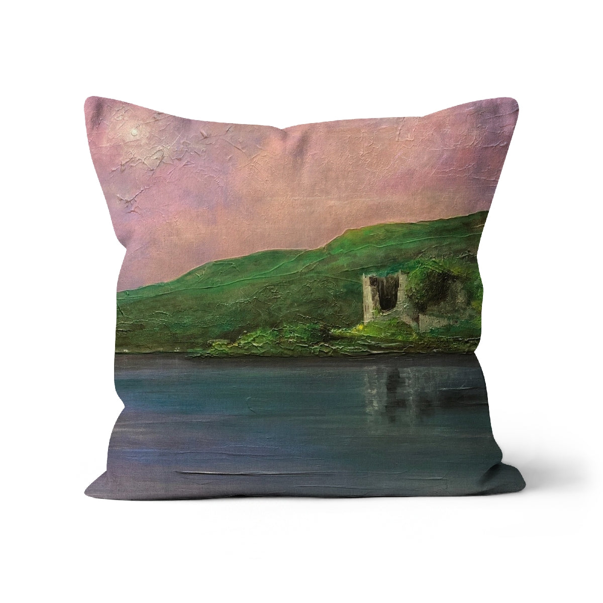 Old Castle Lachlan Art Gifts Cushion | Historic & Iconic Scotland Art Gallery | Paintings, Prints, Homeware and Art Gifts From Scotland By Scottish Artist Kevin Hunter