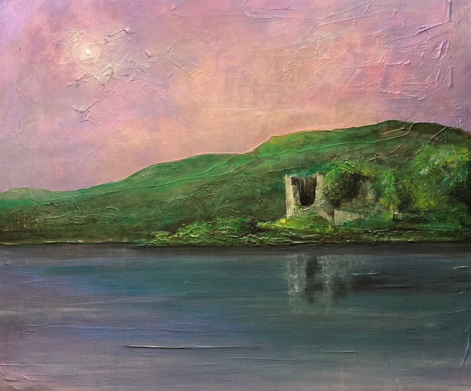 Old Castle Lachlan-Signed Art Prints By Scottish Artist Hunter-Scottish Castles Art Gallery-Paintings, Prints, Homeware, Art Gifts From Scotland By Scottish Artist Kevin Hunter