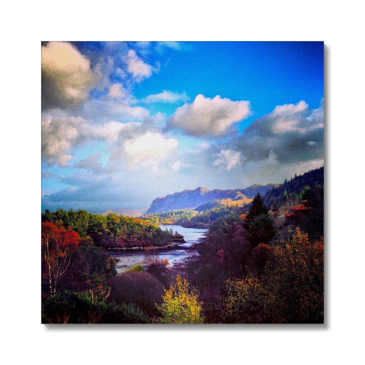 Plockton Scottish Highlands Painting | Canvas From Scotland-Contemporary Stretched Canvas Prints-Scottish Highlands & Lowlands Art Gallery-24"x24"-Paintings, Prints, Homeware, Art Gifts From Scotland By Scottish Artist Kevin Hunter