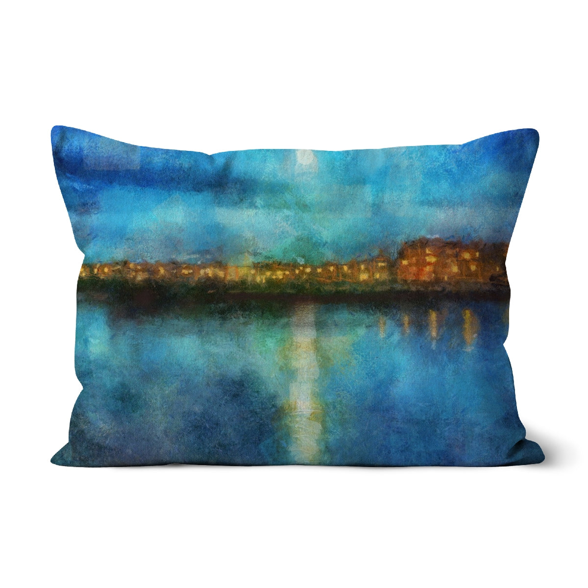 Portobello Moonlight Edinburgh Art Gifts Cushion | Edinburgh &amp; Glasgow Art Gallery | Paintings, Prints, Homeware and Art Gifts From Scotland By Scottish Artist Kevin Hunter