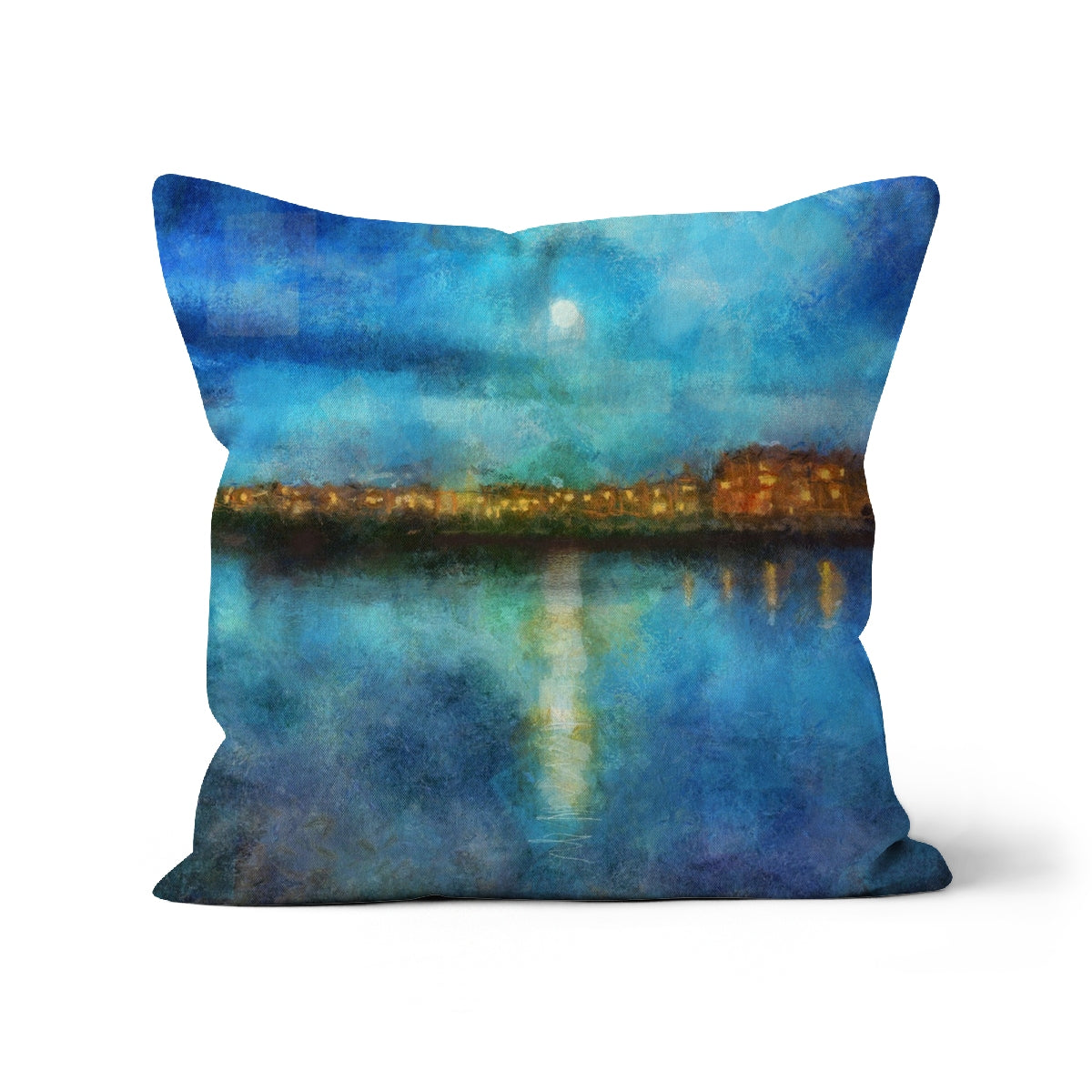 Portobello Moonlight Edinburgh Art Gifts Cushion | Edinburgh &amp; Glasgow Art Gallery | Paintings, Prints, Homeware and Art Gifts From Scotland By Scottish Artist Kevin Hunter