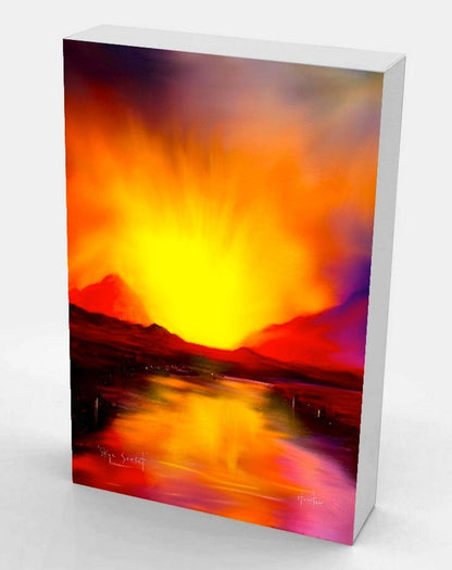 River Clyde Sunrise Wooden Art Block