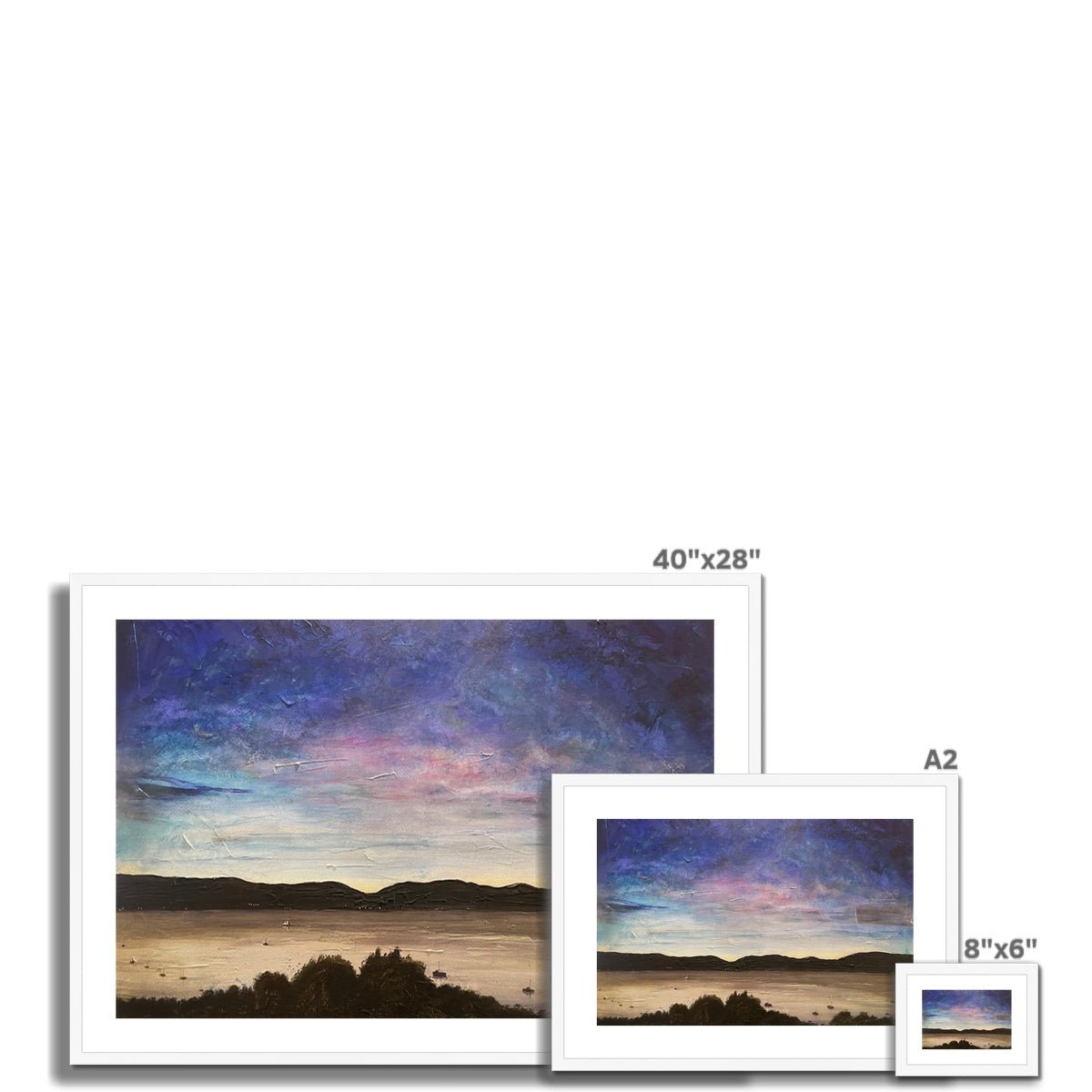 River Clyde Twilight Painting | Framed &amp; Mounted Prints From Scotland