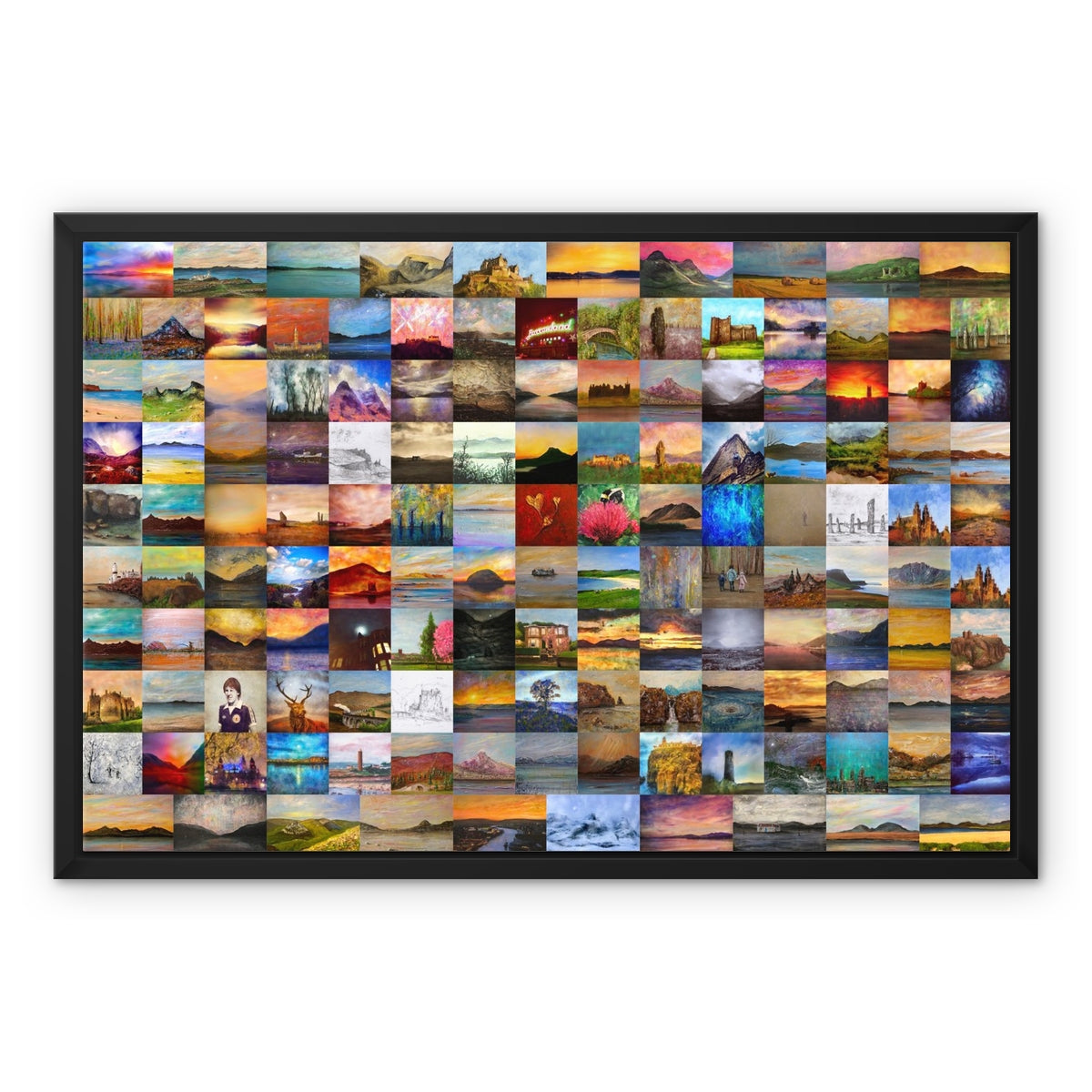 Scottish Artist Hunter Art Collage | Framed Canvas From Scotland