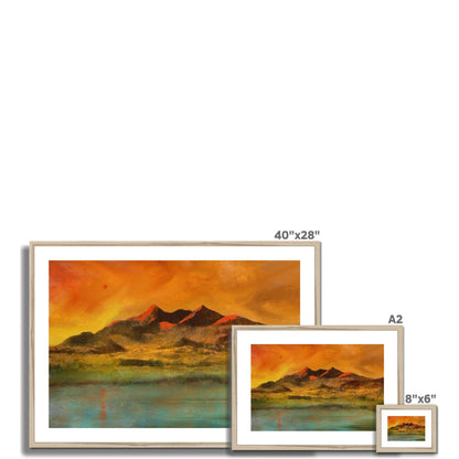 Skye Red Moon Cuillin Painting | Framed &amp; Mounted Prints From Scotland