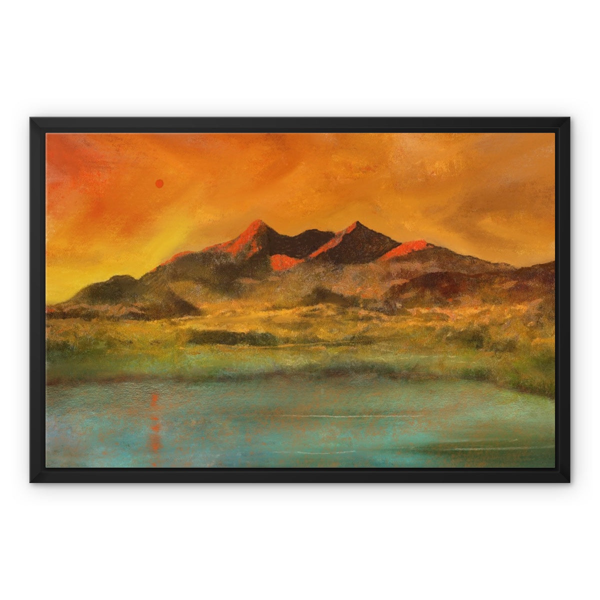 Skye Red Moon Cuillin Painting | Framed Canvas From Scotland