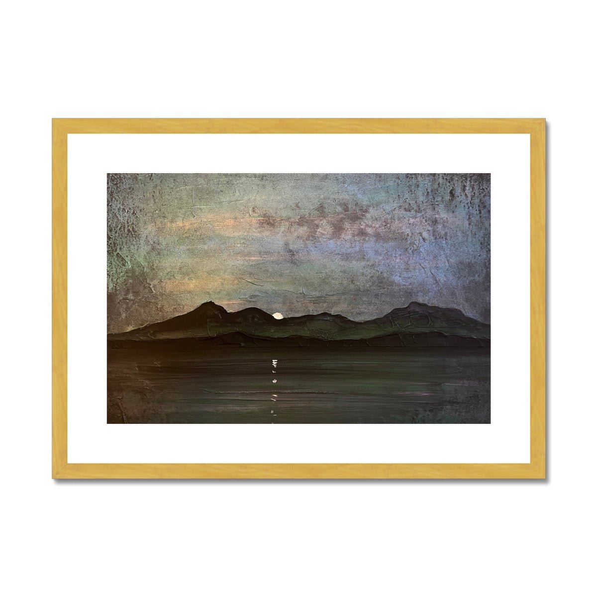 Sleeping Warrior Moonlight Arran Painting | Antique Framed & Mounted Prints From Scotland