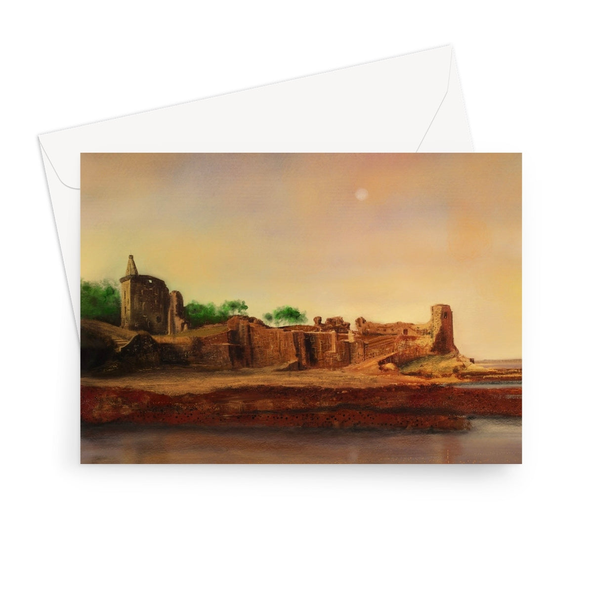 St Andrews Castle Scottish Art Gifts Greeting Card