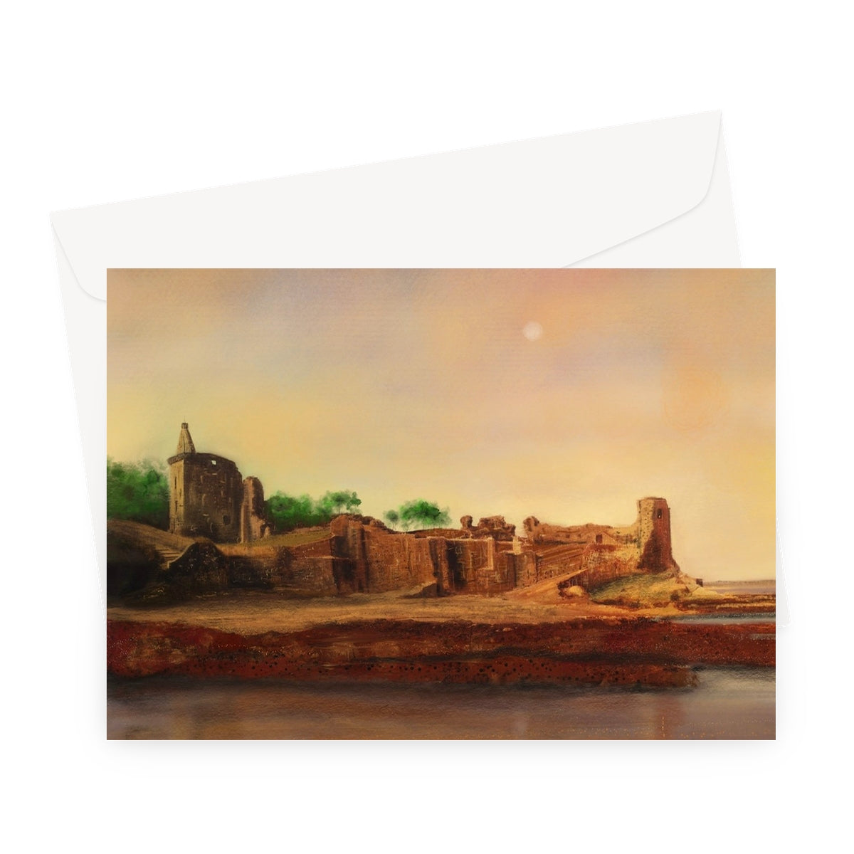 St Andrews Castle Scottish Art Gifts Greeting Card