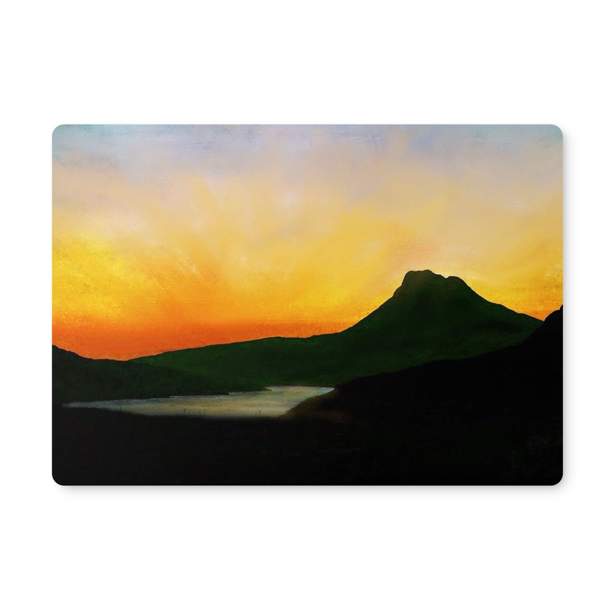 Stac Pollaidh Dusk | Scottish Art Gifts | Placemat | Scottish Lochs & Mountains Art Gallery | Paintings, Prints, Homeware and Art Gifts From Scotland By Scottish Artist Kevin Hunter