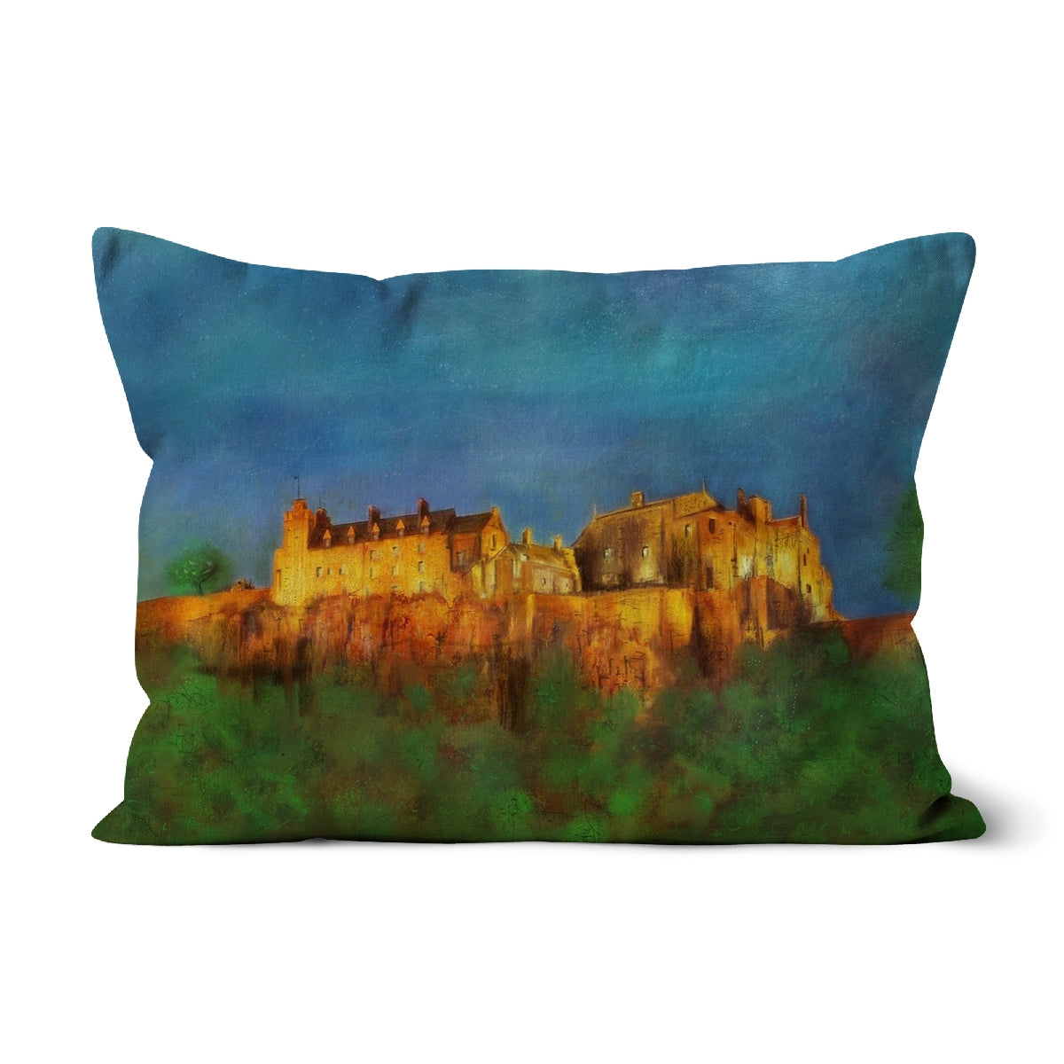 Stirling Castle Art Gifts Cushion | Historic &amp; Iconic Scotland Art Gallery | Paintings, Prints, Homeware and Art Gifts From Scotland By Scottish Artist Kevin Hunter