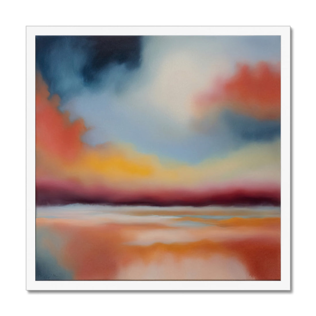 Summer Shore Abstract Painting | Art By Koan | Framed Print