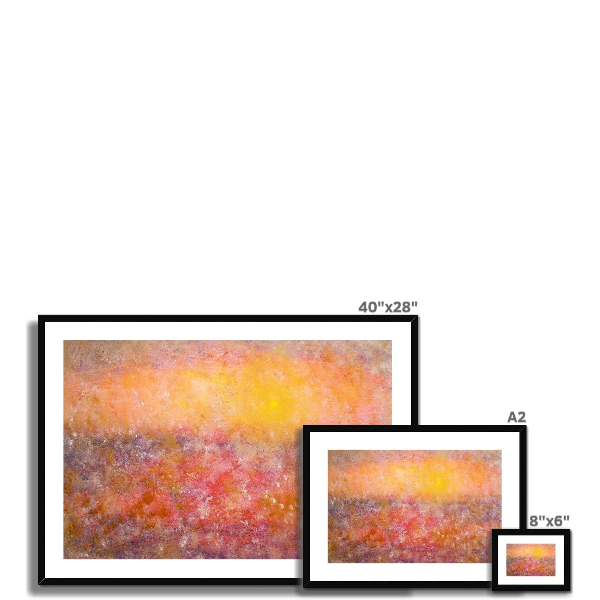 Sunrise Mist Horizon Abstract Painting | Framed & Mounted Prints From Scotland