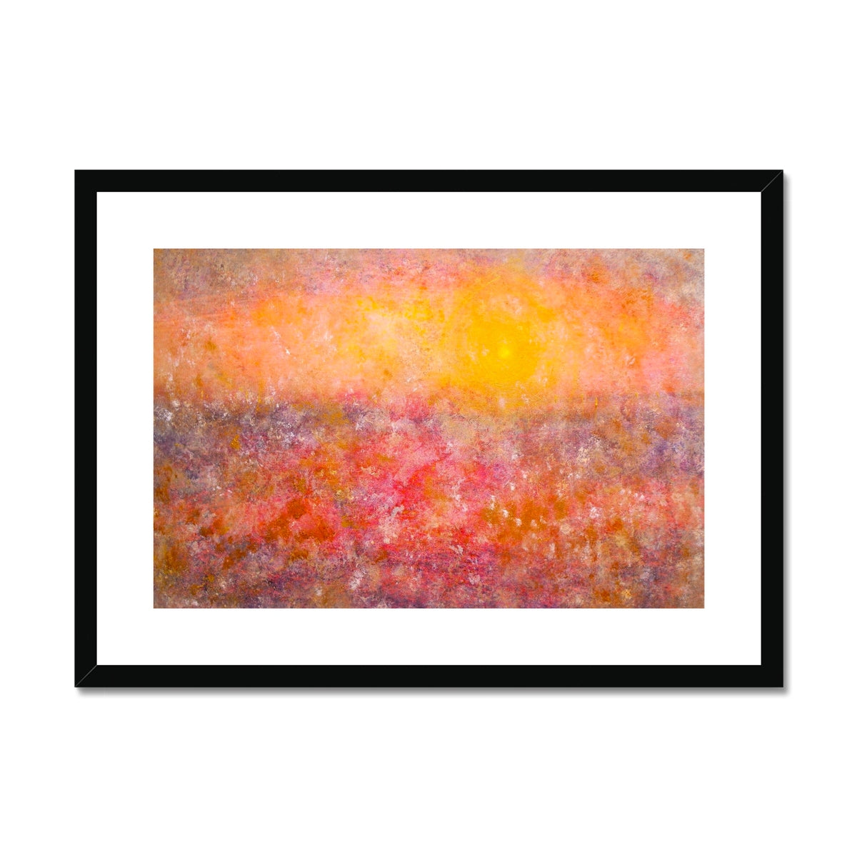 Sunrise Mist Horizon Abstract Painting | Framed & Mounted Prints From Scotland