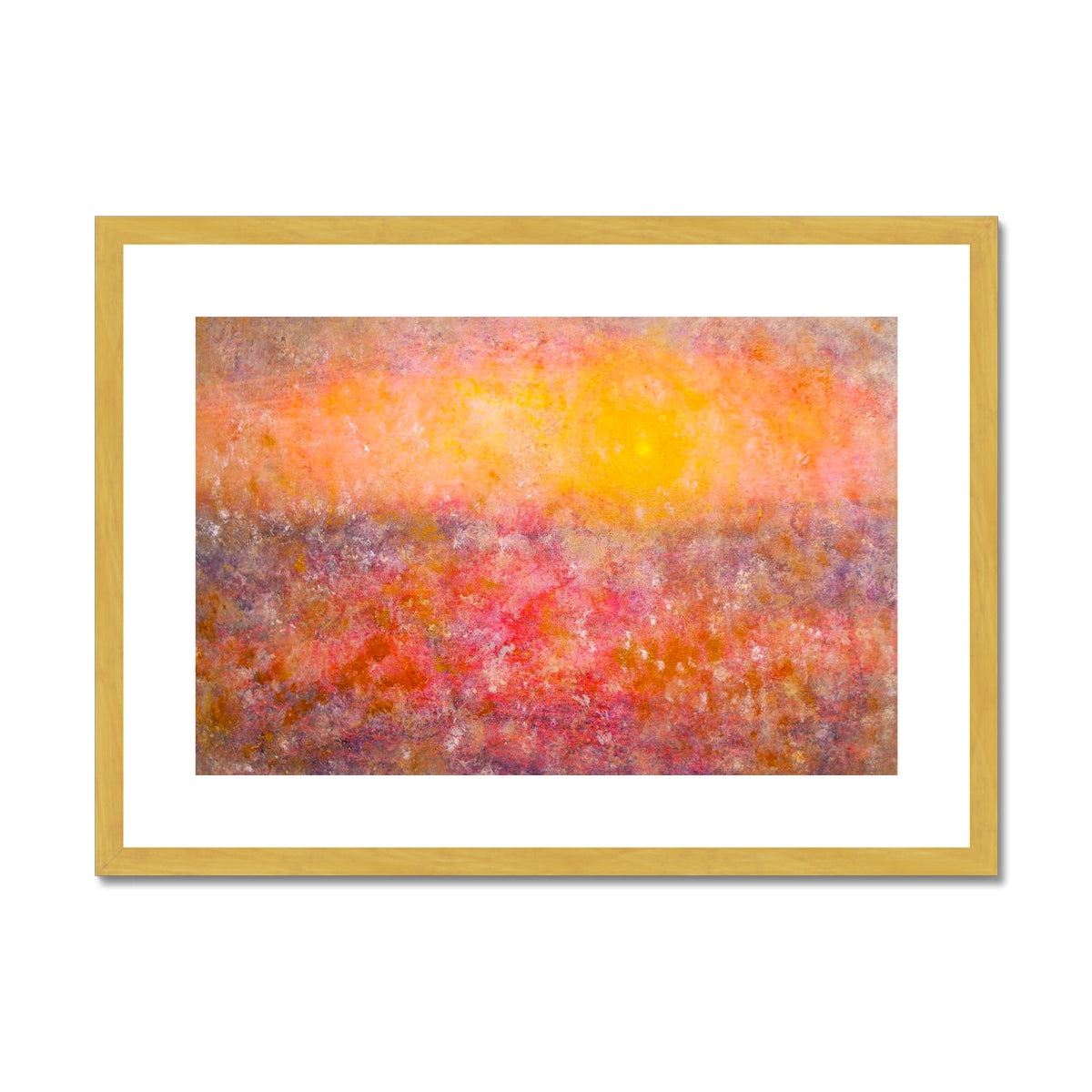 Sunrise Mist Horizon Abstract Painting | Antique Framed & Mounted Prints From Scotland