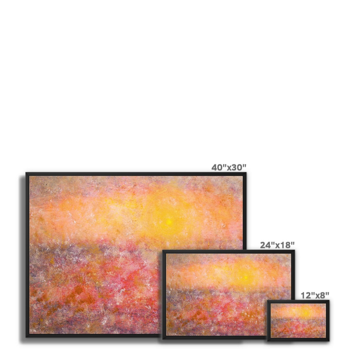 Sunrise Mist Horizon Abstract Painting | Framed Canvas From Scotland