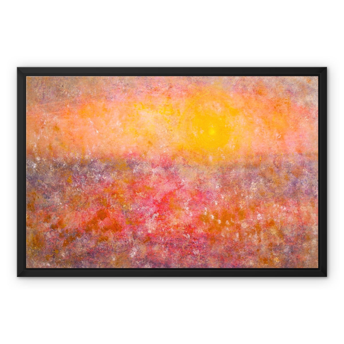 Sunrise Mist Horizon Abstract Painting | Framed Canvas Prints From Scotland