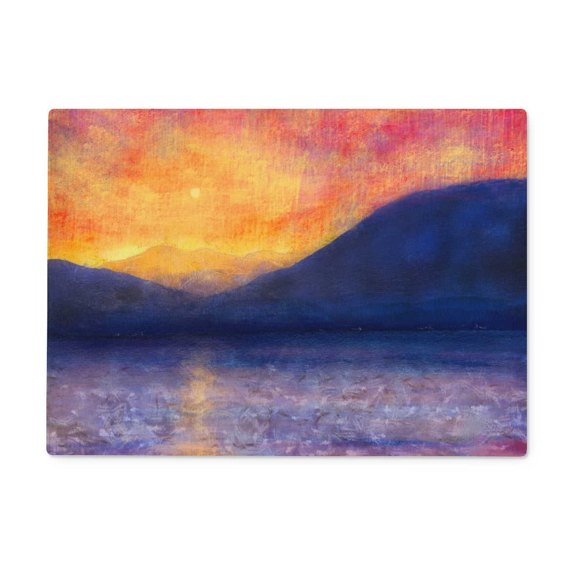 Sunset Approaching Mull Art Gifts Glass Chopping Board