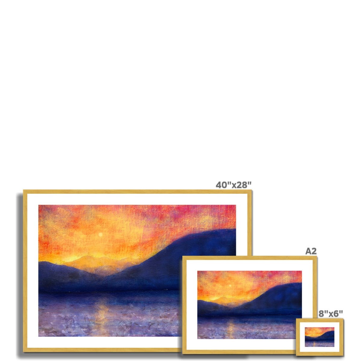 Sunset Approaching Mull Painting | Antique Framed & Mounted Prints From Scotland-Antique Framed & Mounted Prints-Hebridean Islands Art Gallery-Paintings, Prints, Homeware, Art Gifts From Scotland By Scottish Artist Kevin Hunter