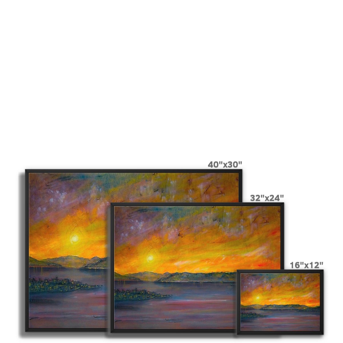 Sunset Over Gourock Painting | Framed Canvas Prints From Scotland