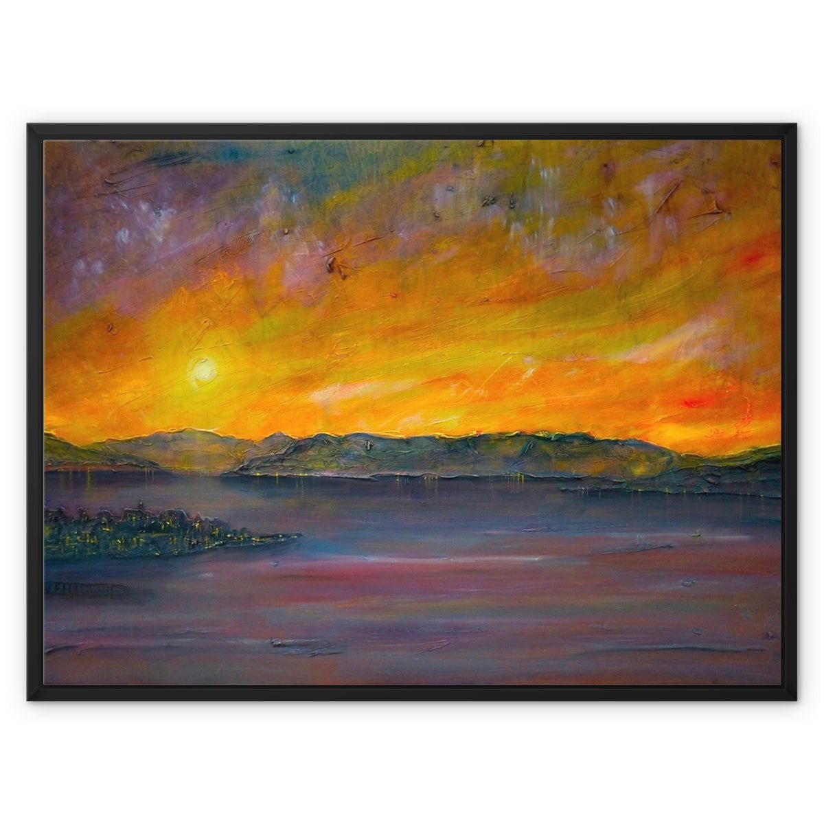 Sunset Over Gourock Painting | Framed Canvas From Scotland