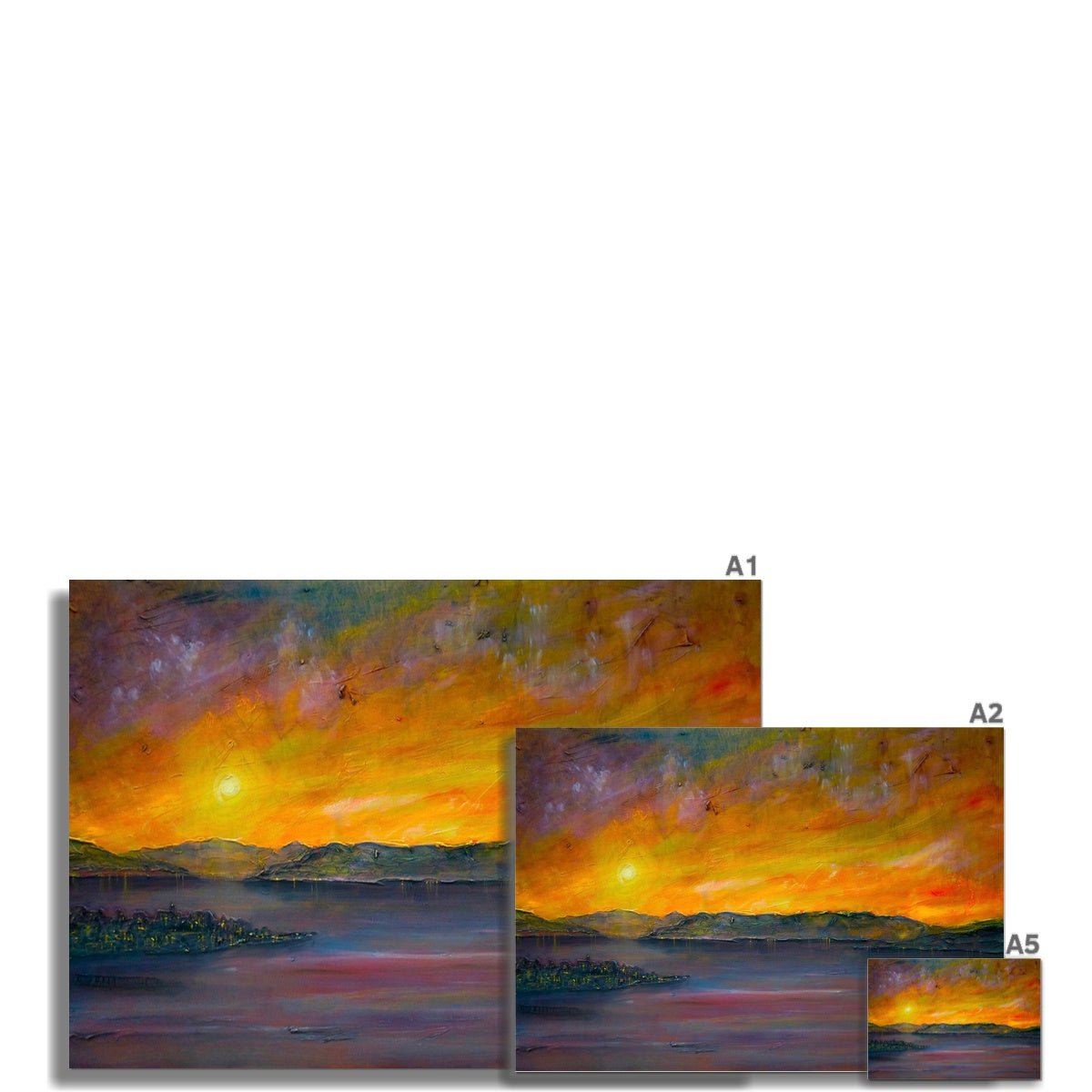 Sunset Over Gourock Painting | Signed Art Prints From Scotland | By Scottish Artist Hunter