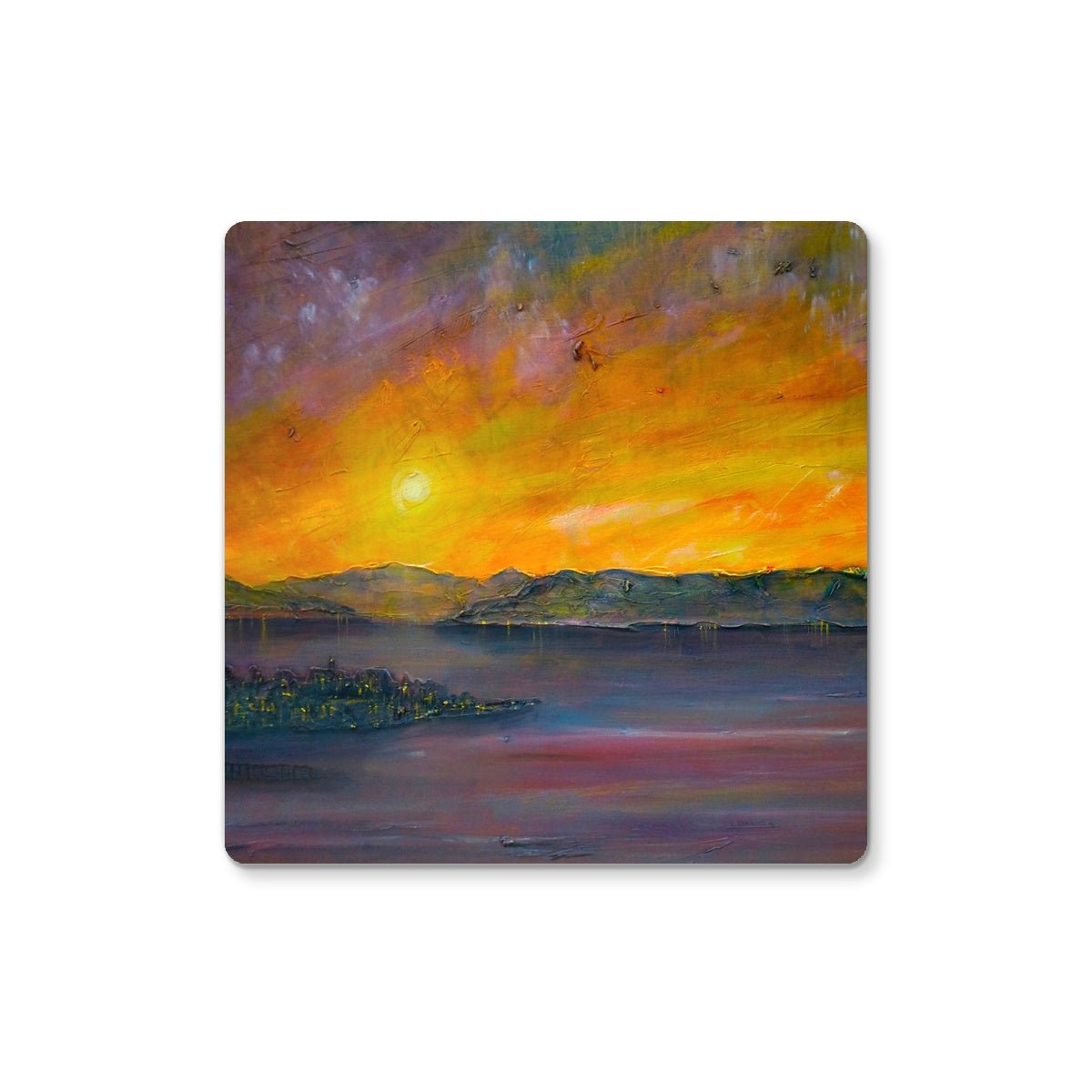 Sunset Over Gourock | Scottish Art Gifts | Coaster