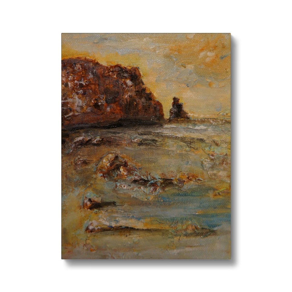 Talisker Bay Skye Painting | Canvas From Scotland-Contemporary Stretched Canvas Prints-Skye Art Gallery-12"x16"-Paintings, Prints, Homeware, Art Gifts From Scotland By Scottish Artist Kevin Hunter