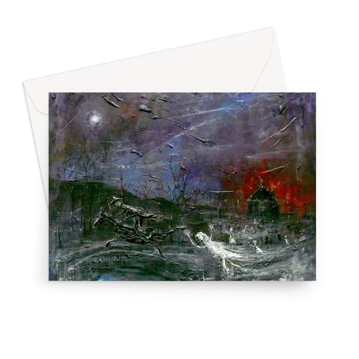 Tam O Shanter Art Gifts Greeting Card-Greetings Cards-Abstract & Impressionistic Art Gallery-7"x5"-10 Cards-Paintings, Prints, Homeware, Art Gifts From Scotland By Scottish Artist Kevin Hunter