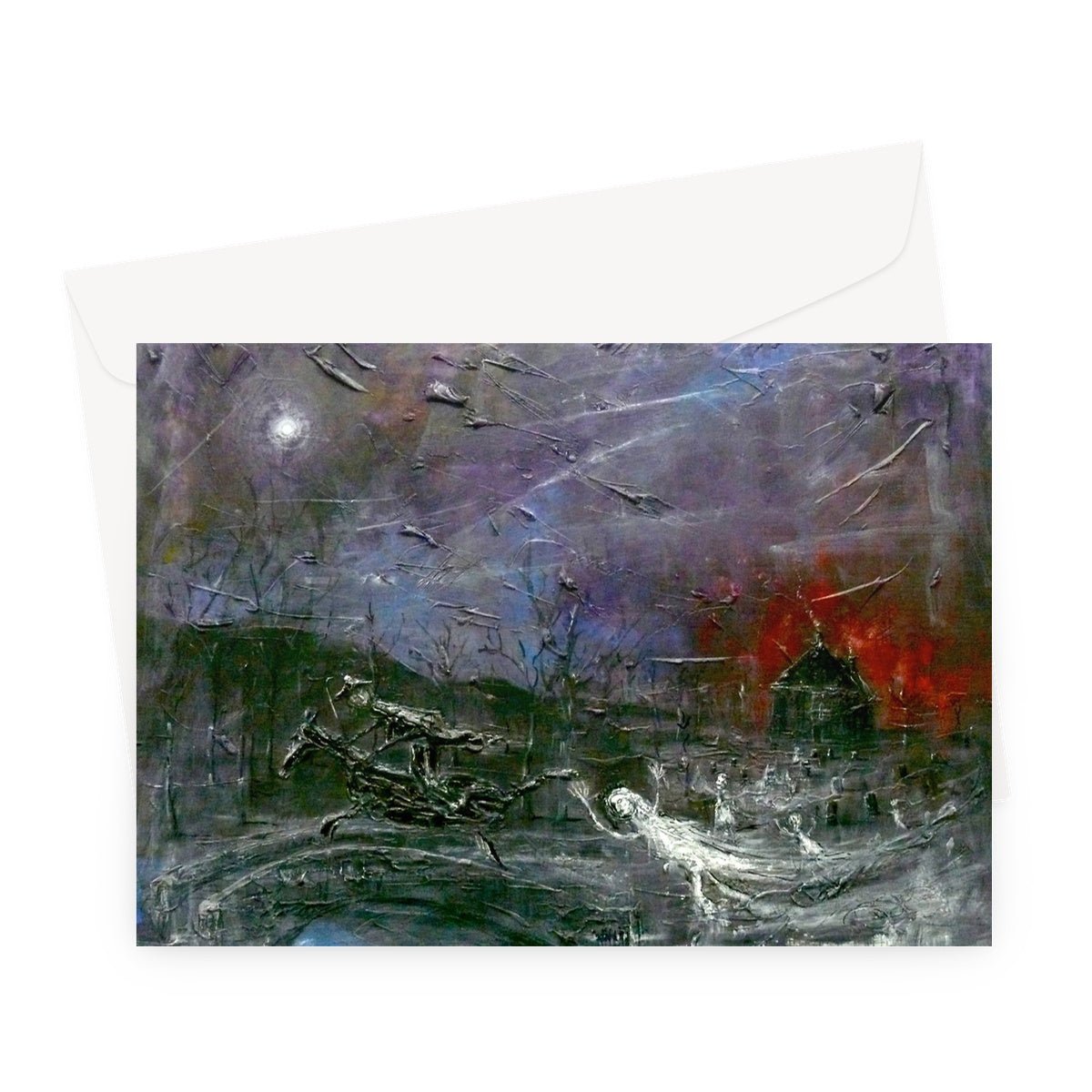 Tam O Shanter Art Gifts Greeting Card-Greetings Cards-Abstract & Impressionistic Art Gallery-A5 Landscape-10 Cards-Paintings, Prints, Homeware, Art Gifts From Scotland By Scottish Artist Kevin Hunter