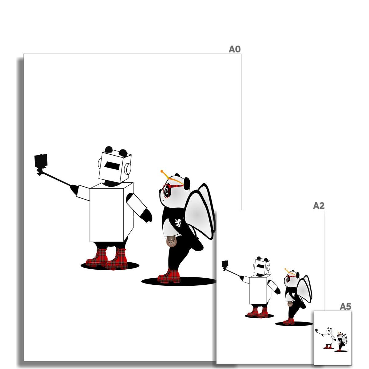 Techno Selfie | Panda Disco | Graphic Art Print