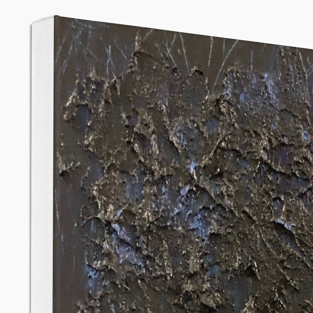 The Blue Moon Wood Abstract Canvas