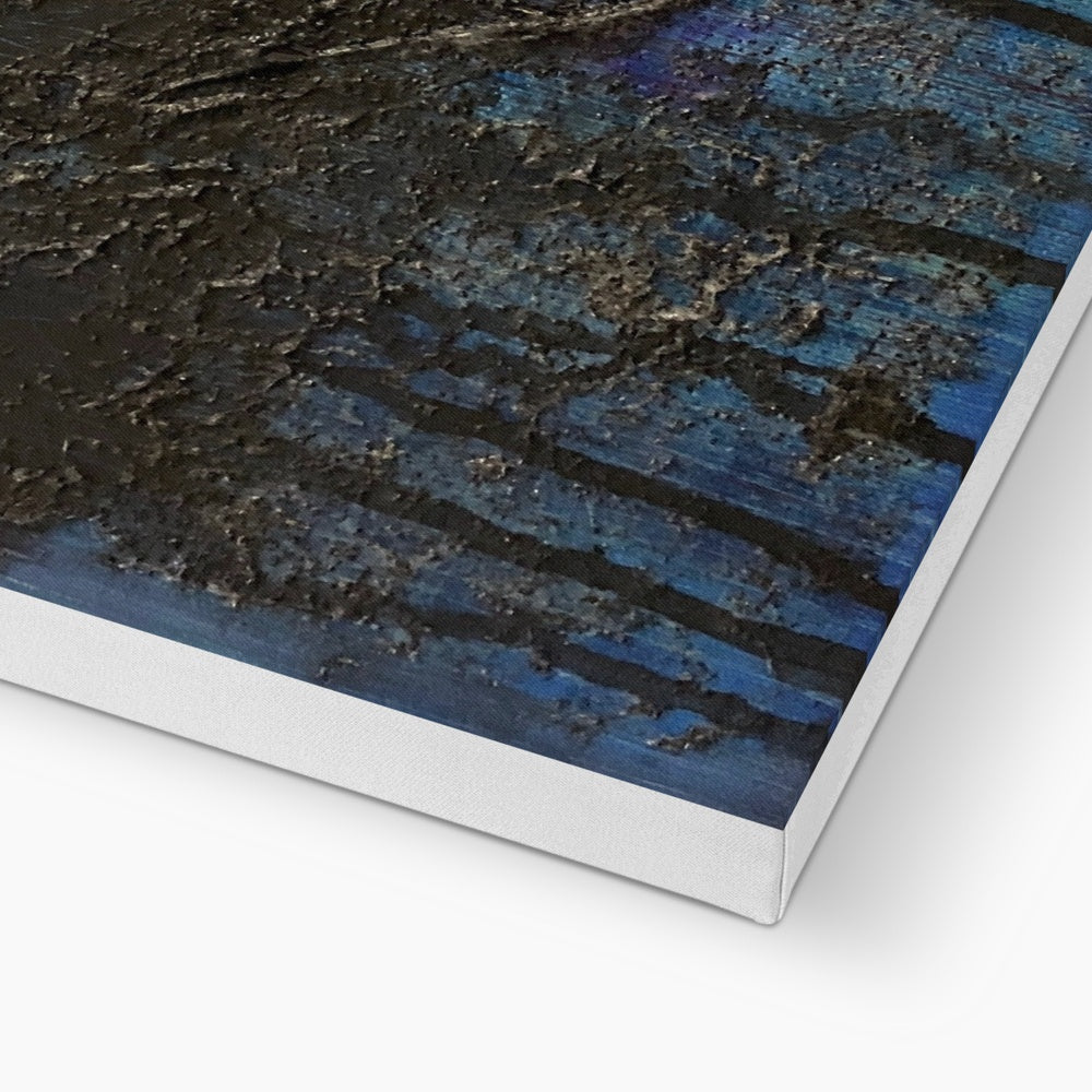 The Blue Moon Wood Abstract Painting | Canvas Prints From Scotland