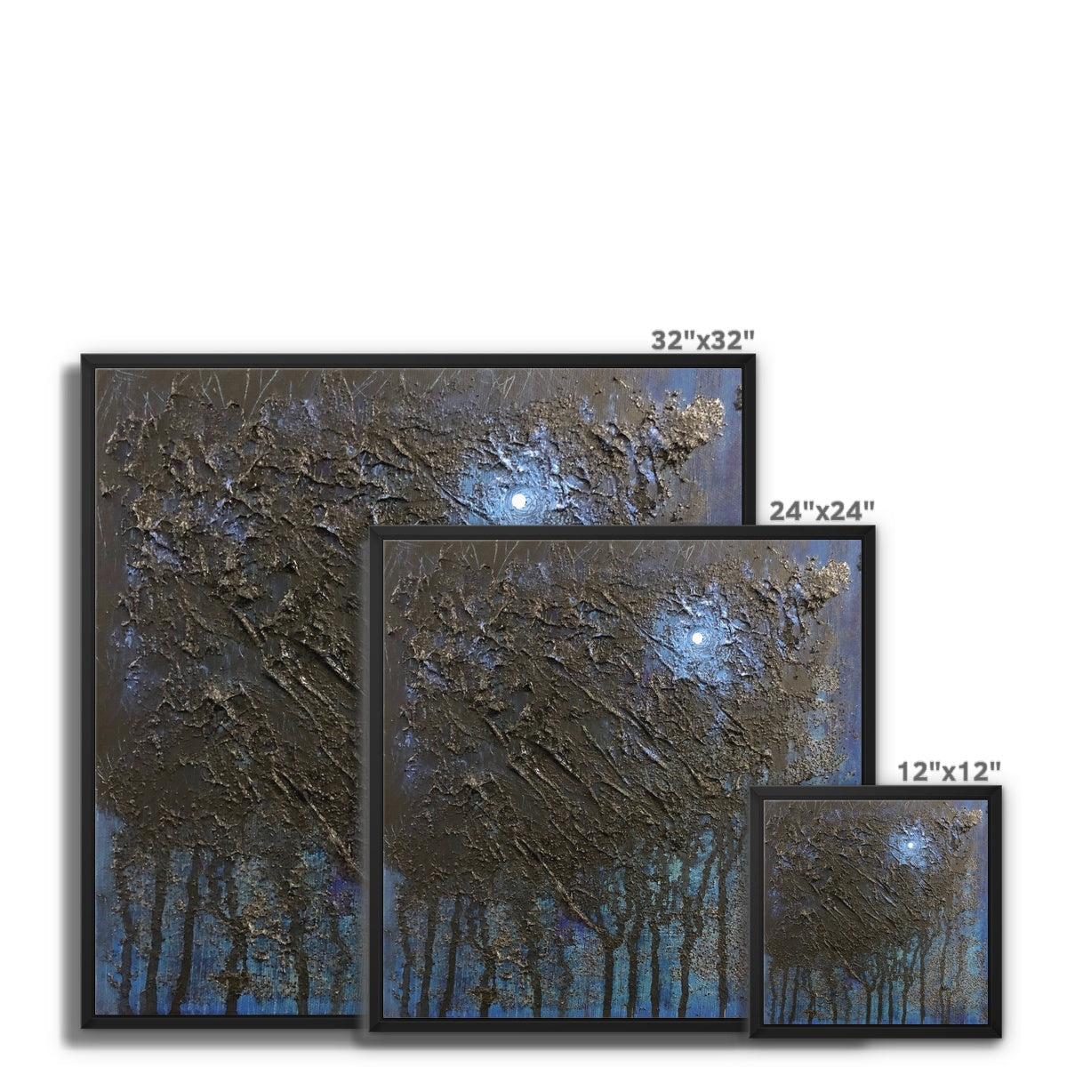 The Blue Moon Wood Abstract Painting | Framed Canvas Prints From Scotland