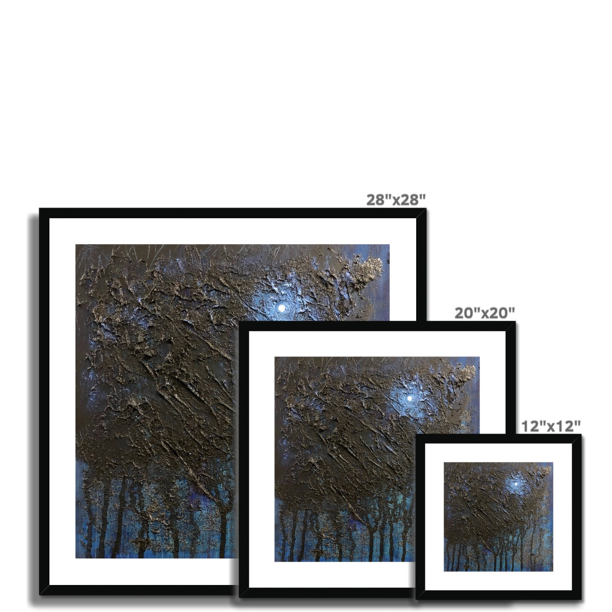 The Blue Moon Wood Abstract Painting | Framed & Mounted Prints From Scotland