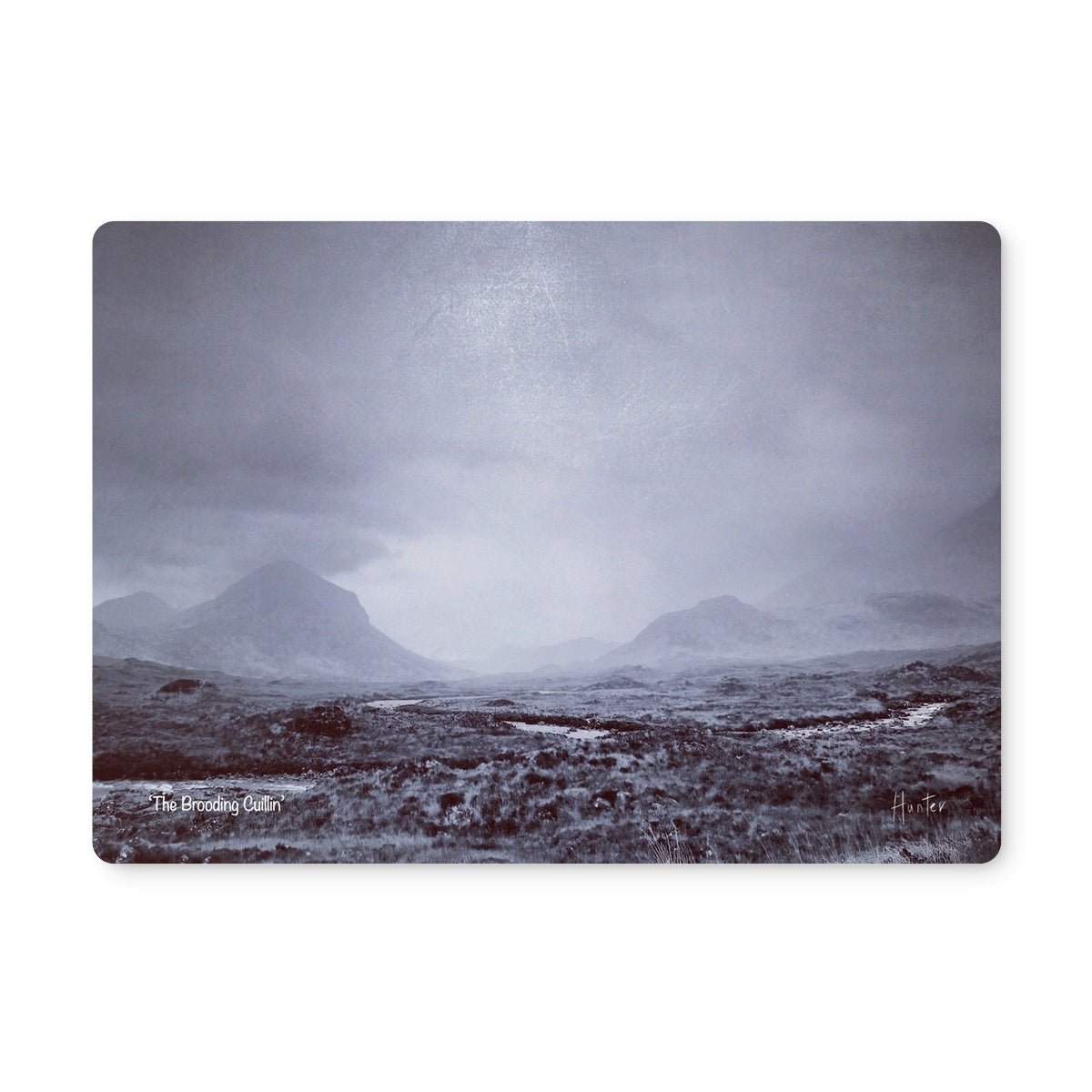 The Brooding Cuillin Skye Art Gifts Placemat-Placemats-Skye Art Gallery-6 Placemats-Paintings, Prints, Homeware, Art Gifts From Scotland By Scottish Artist Kevin Hunter