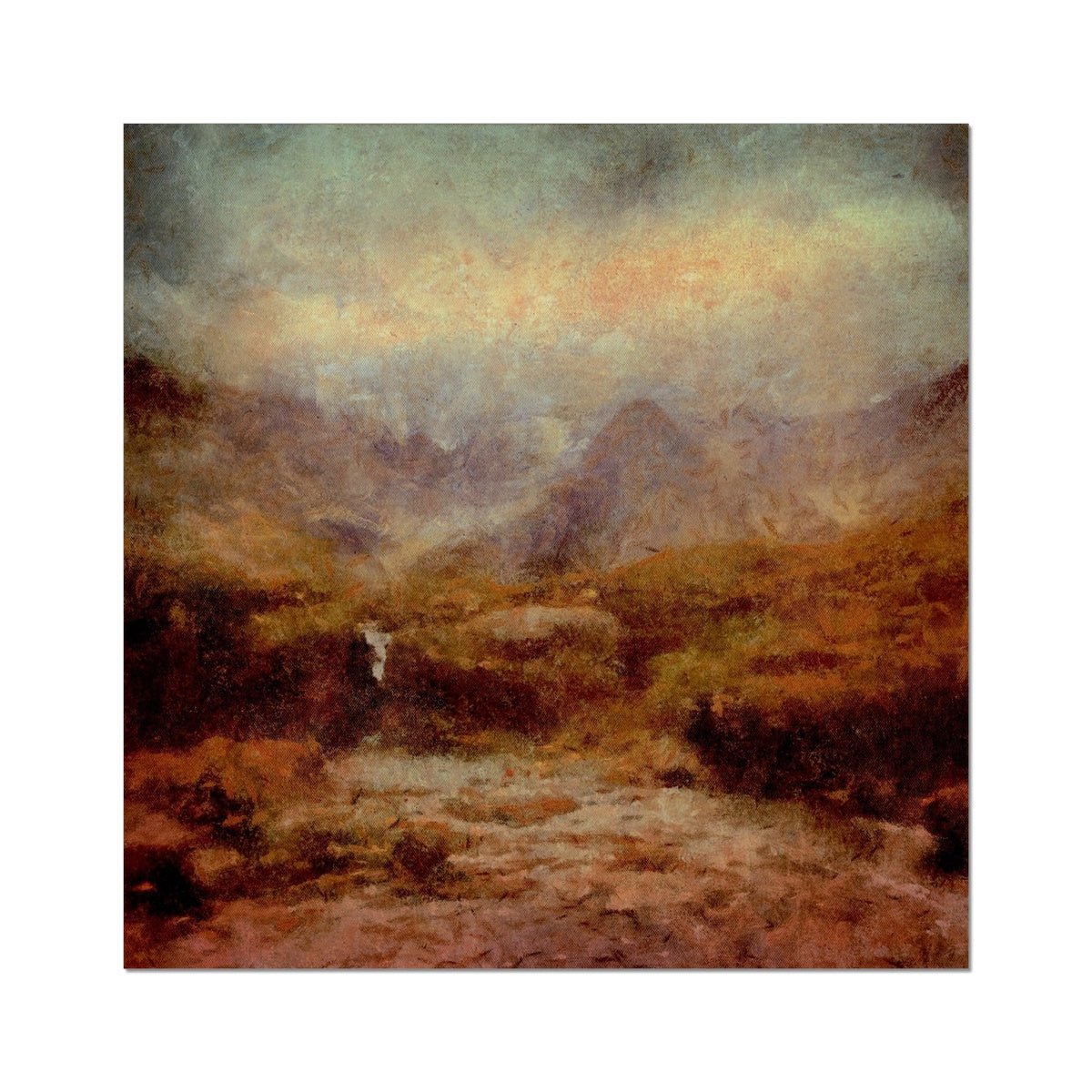 The Brooding Fairy Pools Skye Painting | Fine Art Prints From Scotland-Unframed Prints-Skye Art Gallery-24"x24"-Paintings, Prints, Homeware, Art Gifts From Scotland By Scottish Artist Kevin Hunter