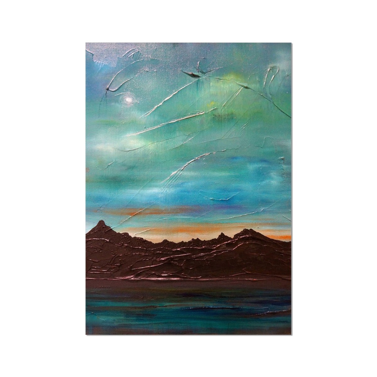 The Cuillin From Elgol Skye Painting | Fine Art Prints From Scotland-Unframed Prints-Skye Art Gallery-A2 Portrait-Paintings, Prints, Homeware, Art Gifts From Scotland By Scottish Artist Kevin Hunter