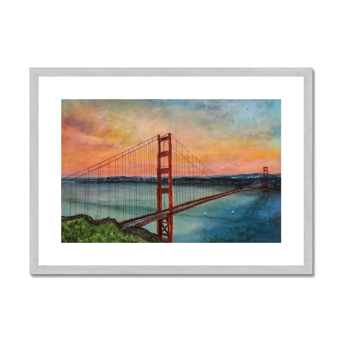 The Golden Gate Bridge Painting | Antique Framed & Mounted Prints From Scotland