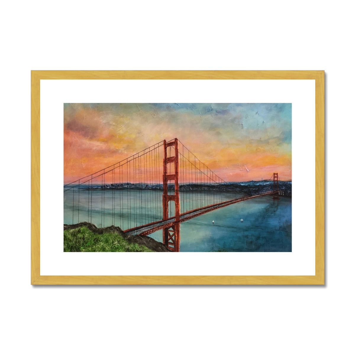 The Golden Gate Bridge Painting | Antique Framed & Mounted Prints From Scotland