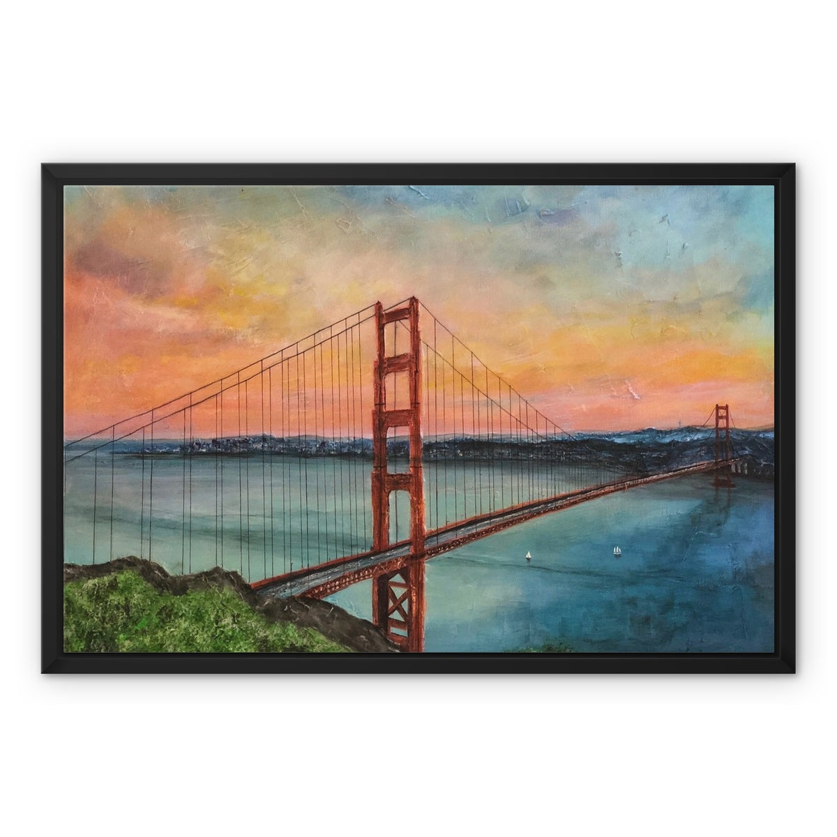 The Golden Gate Bridge Painting | Framed Canvas From Scotland