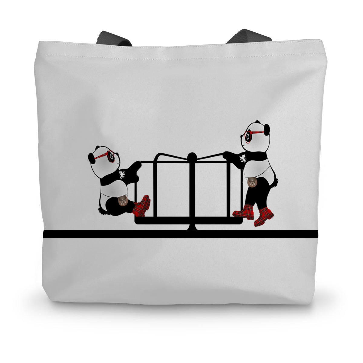 The Merry Go Round | Panda Disco | Graphic Art | Canvas Tote Bag