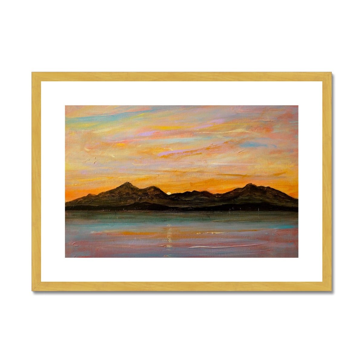 The Sleeping Warrior Arran Painting | Antique Framed & Mounted Prints From Scotland